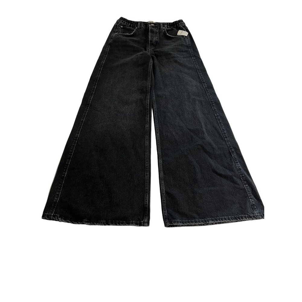 Free People Black Wide Leg Flare Jeans